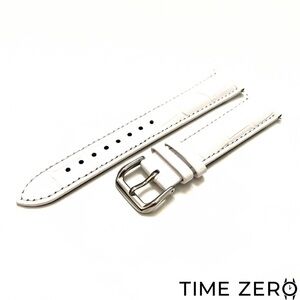 New White Genuine Leather Croc. Watch Strap (The Heritage Collection)